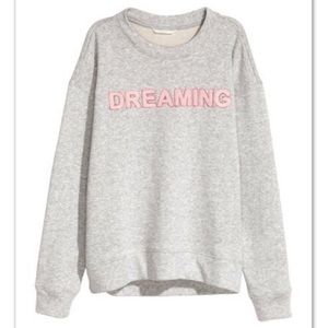 H&M Dreaming Embroidered High Low Sweatshirt